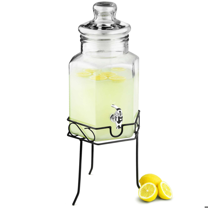 Hexagonal Glass Drinks Dispenser with Stand 197oz / 5.6ltr