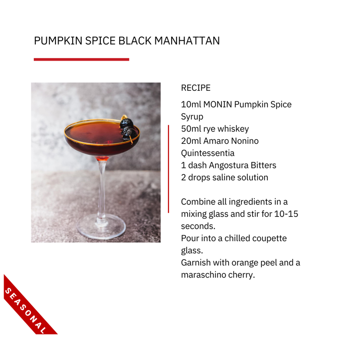 Monin Pumpkin Spice Syrup 1ltr