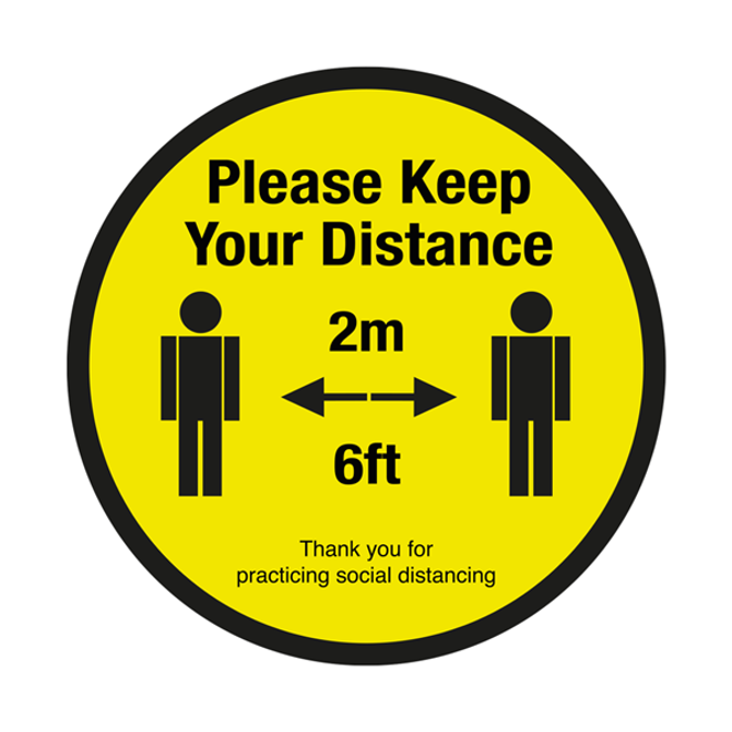 Please Keep Your Distance 2m Social Distancing Floor Graphic 40cm