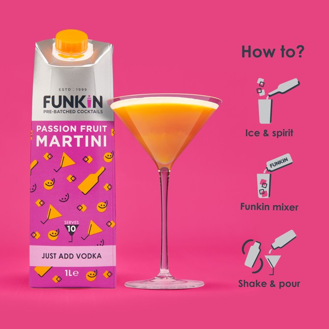 Funkin Passionfruit Martini Cocktail Mixer 1ltr