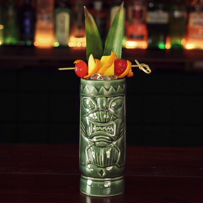 Ceramic Green Tiki Mug 10.5oz / 300ml