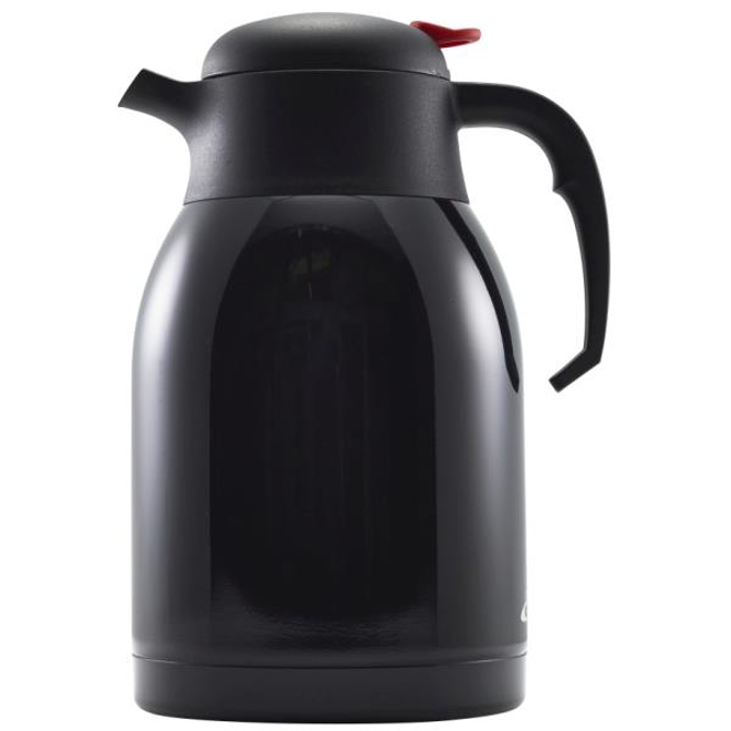 Black Stainless Steel Vacuum Push Button Jug 2ltr