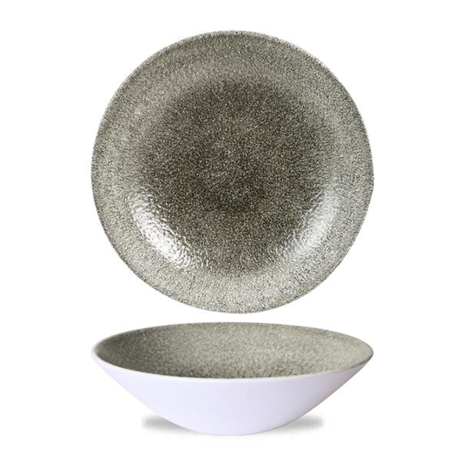 Raku Quartz Black Evolve Deep Coupe Bowl 8.66inch / 22cm 