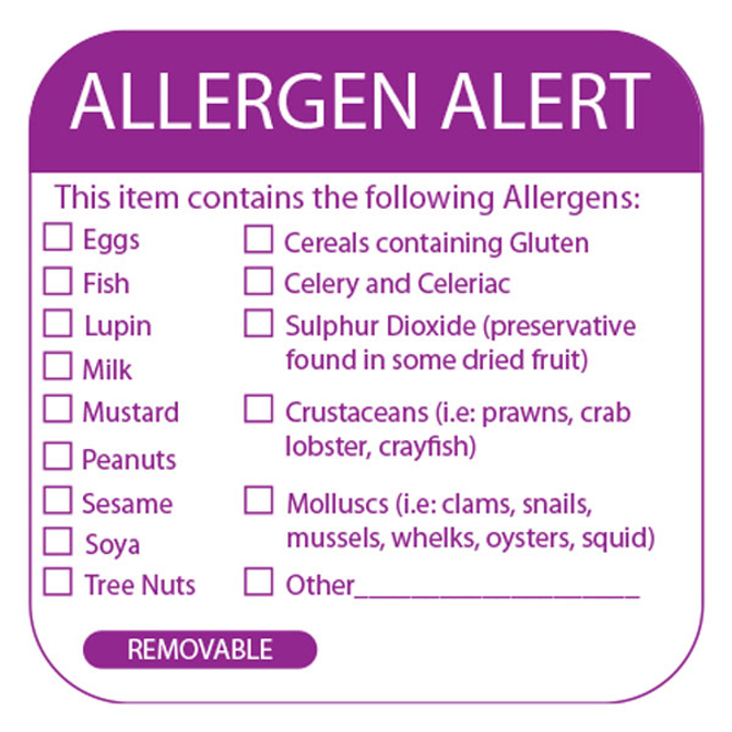 Food Allergen Warning Labels