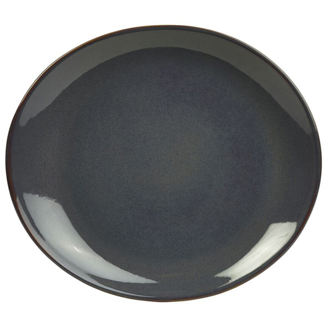 Rustic Oval Plate Blue 29.5 x 26cm