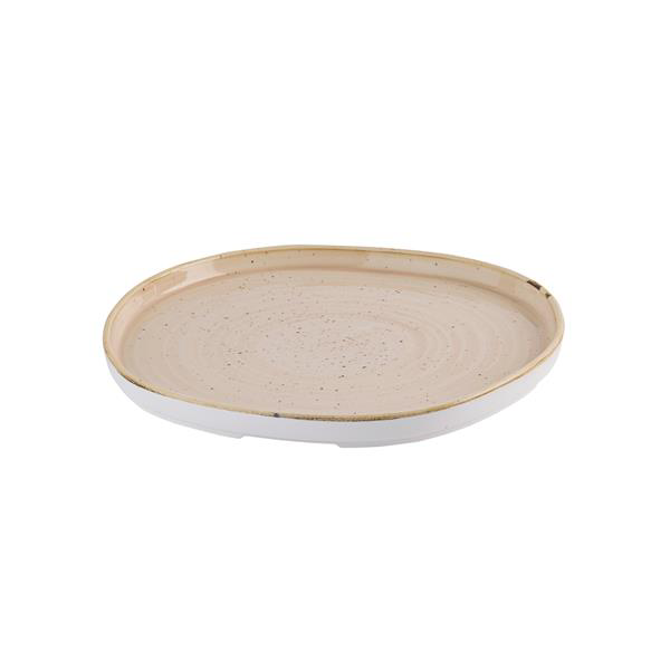 Churchill Stonecast Nutmeg Cream Organic Walled Plate 10.5inch