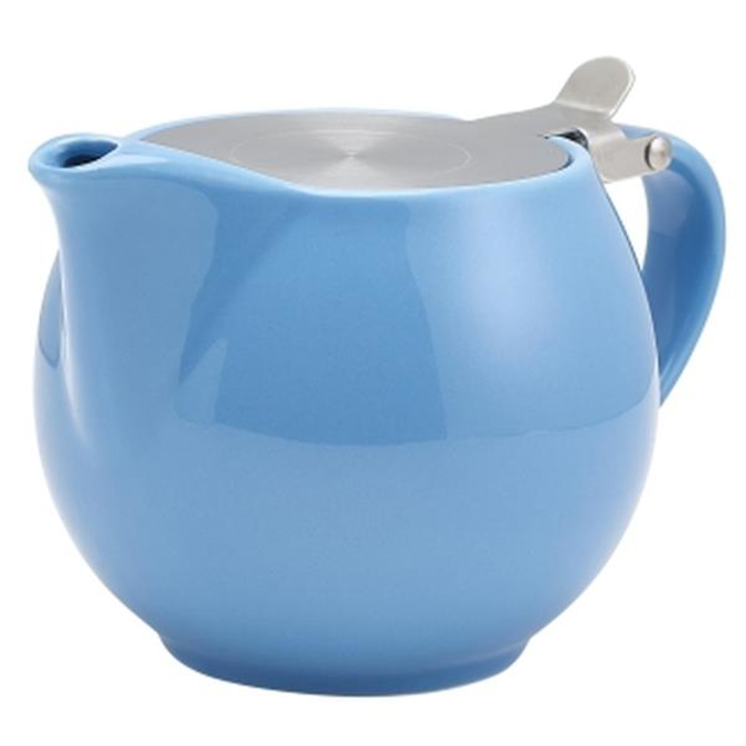 GenWare Porcelain Blue Teapot with Stainless Steel Lid & Infuser 17.6oz / 500ml