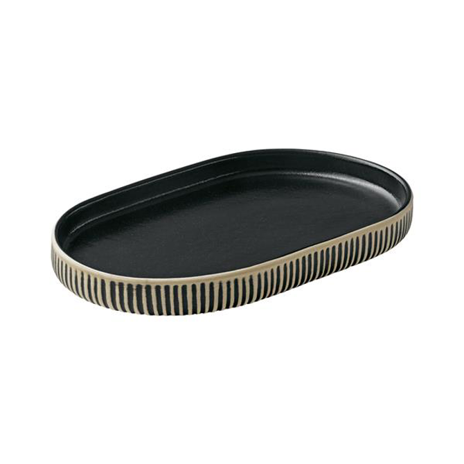 Nara Black & White Oval Platter 11 x 18cm