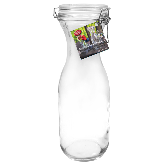 Resealable Glass Carafe 1ltr