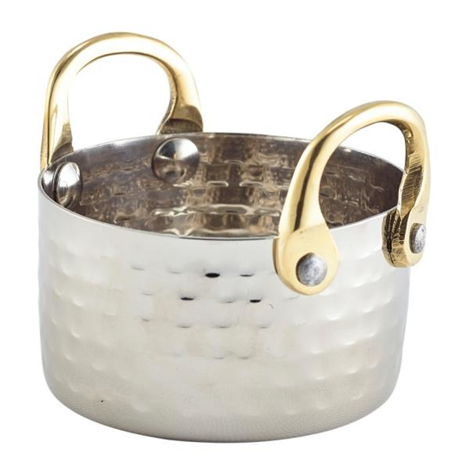 Mini Hammered Stainless Steel Casserole Dish 8.2 x 5cm