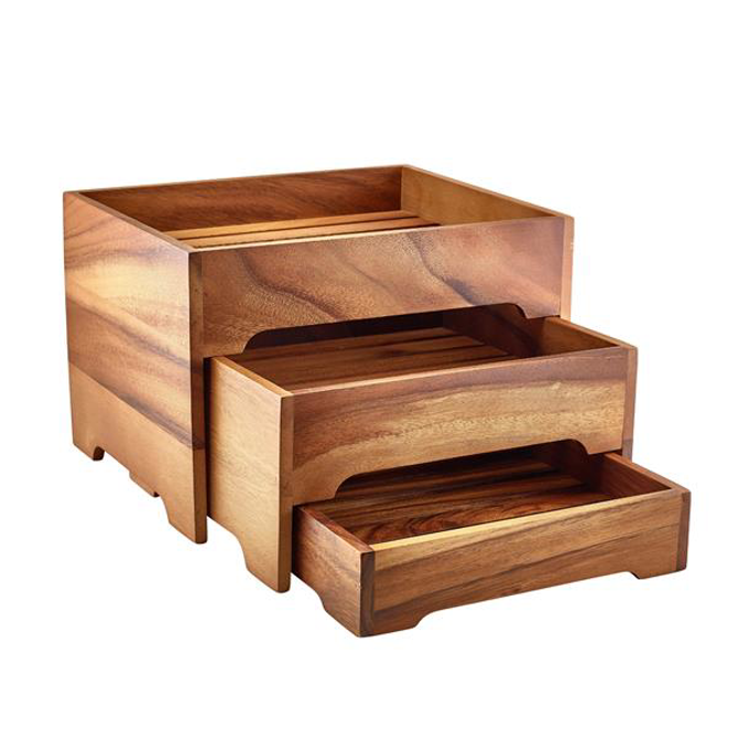 GenWare Acacia Wood 3 Tier Display Stand GN1/2
