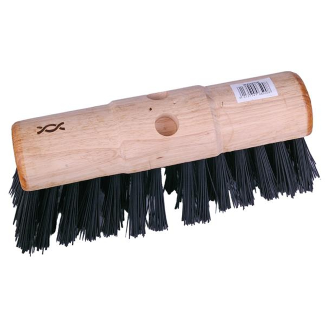 Wooden Yard Brush Head with Black Nylon Bristles 13inch / 33cm