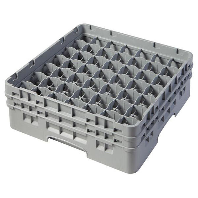 49 Compartment Glass Rack with 2 Extenders H133mm - Grey