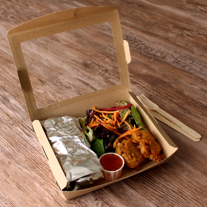 Biodegradable Kraft Salad Box with Window