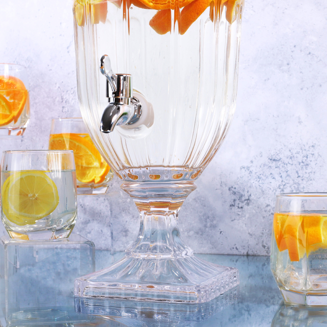 Arch Pattern Crystal Glass Drink Dispenser 3ltr