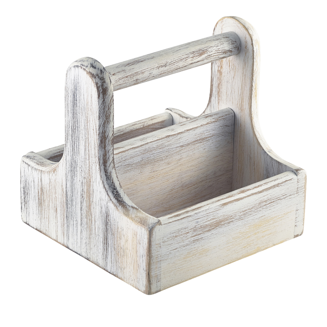 Genware Small Wooden Table Caddy White