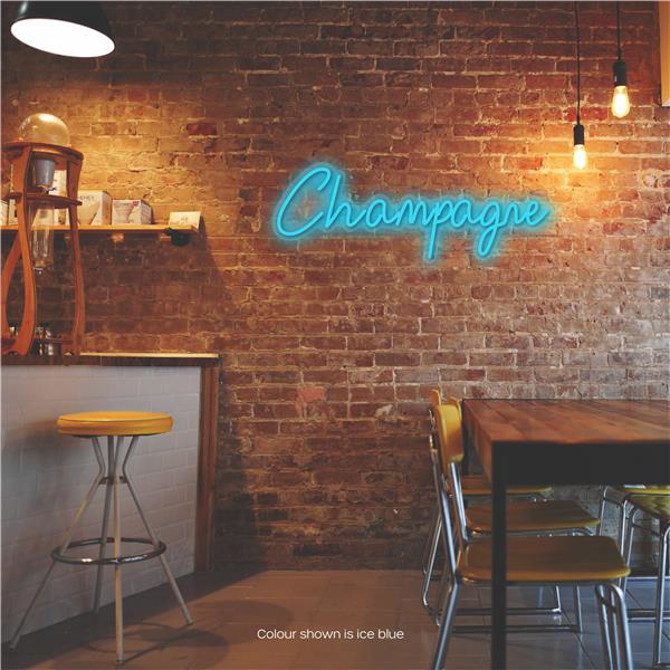 Champagne LED Neon Sign Ice Blue