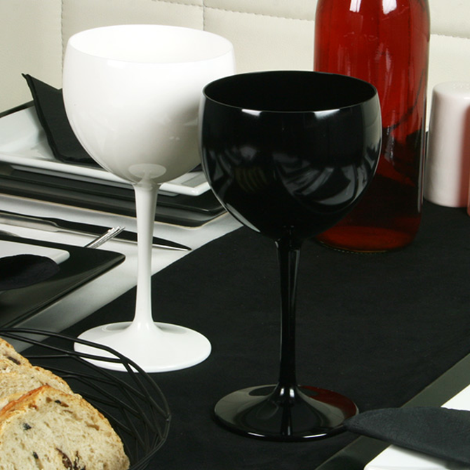 Polycarbonate Balloon Wine Glasses Black 12.3oz / 350ml
