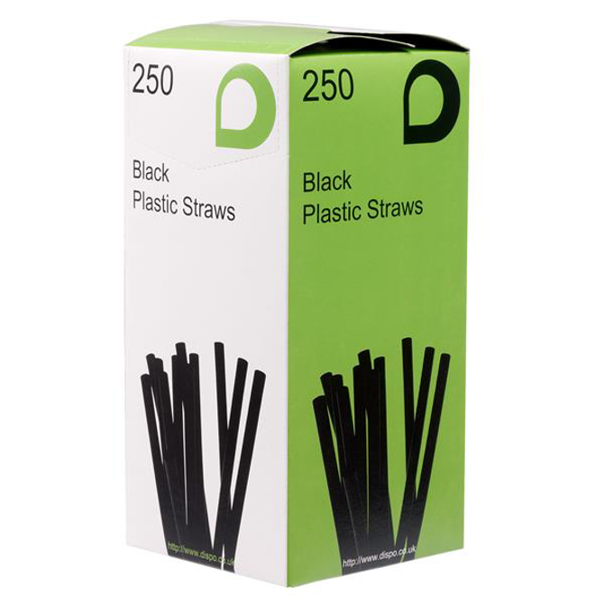 Black Flexi Straws 210mm x 5mm