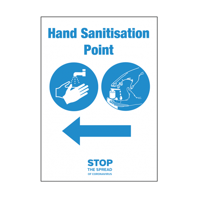 Hand Sanitisation Point Arrow Right A4 Self Adhesive Vinyl