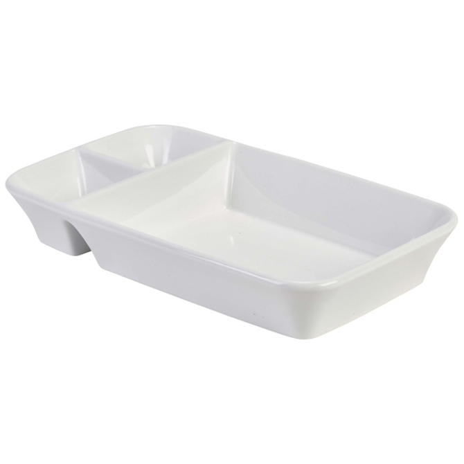Royal Genware Rectangular Divided Dish 26 x 15cm