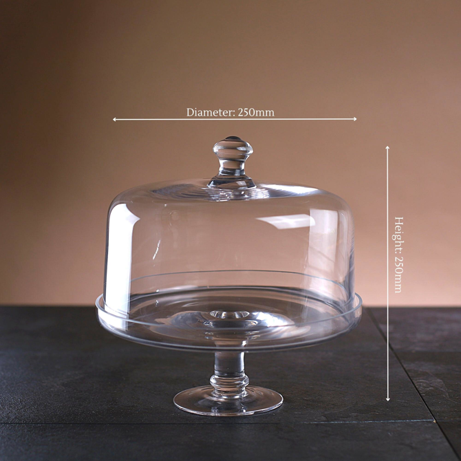 Glass Cake Stand & Dome 25.5cm