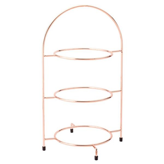 Copper 3 Tier Plate Stand 16.5inch / 42cm
