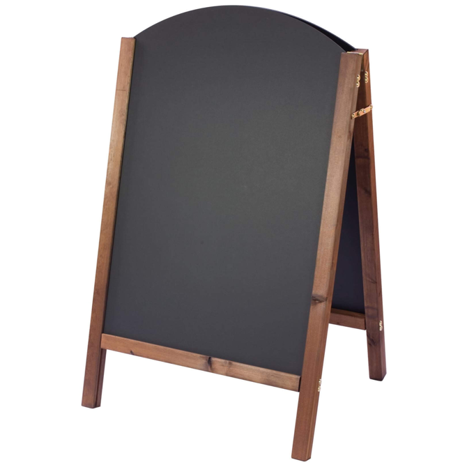 Curved Top A-Board Oak Finish 80cm x 51.5cm