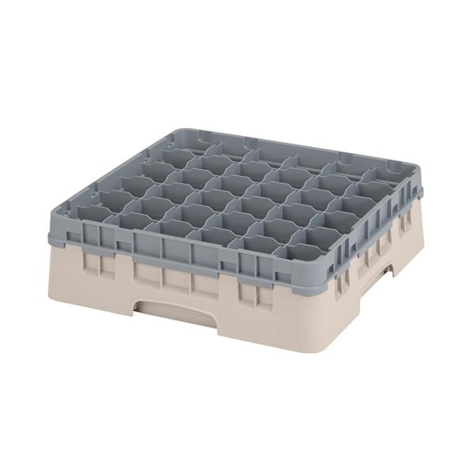 36 Compartment Glass Rack with 1 Extender H114mm - Beige
