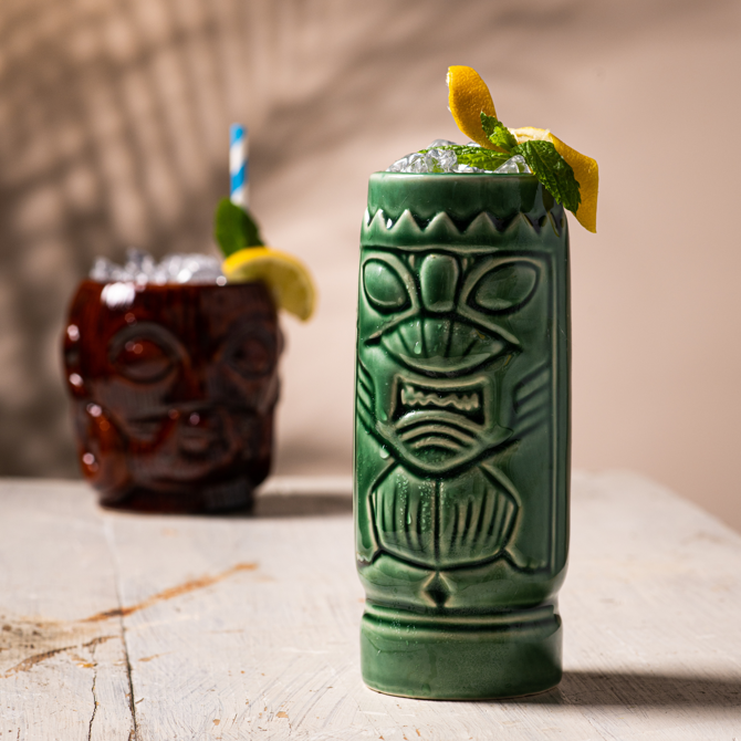 Ceramic Green Tiki Mug 10.5oz / 300ml