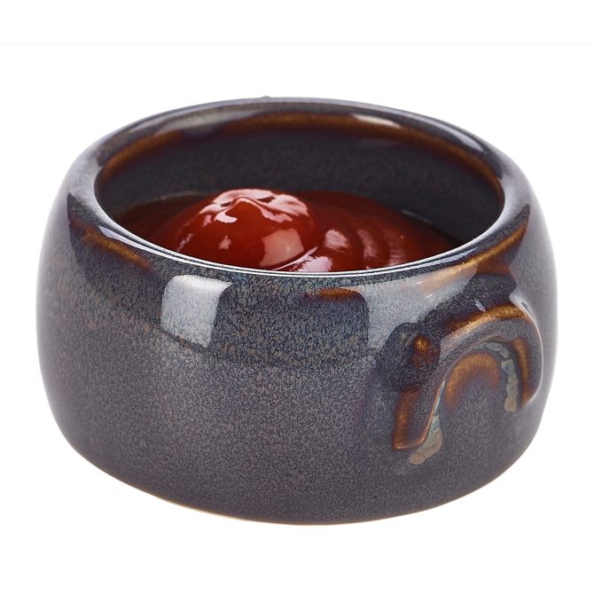 Terra Stoneware Rustic Butter Pot Blue 3oz / 90ml