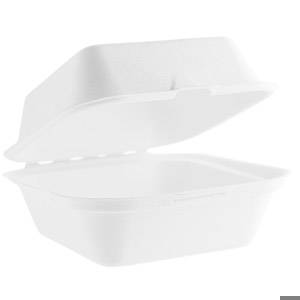 Clamshell Bagasse Takeaway Burger Box 6inch