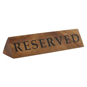 GenWare Acacia Wood Reserved Sign