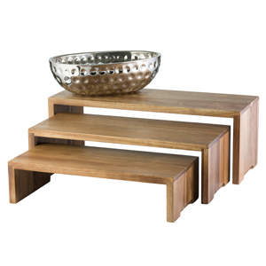 Acacia Wood Cascade Buffet Risers