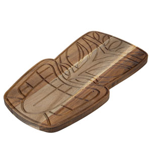 Acacia Wood Tiki Face Serving Board 36 x 20cm