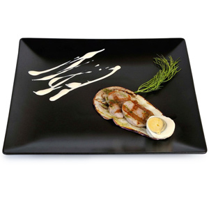 Midnight Square Coupe Plate Black 18cm