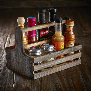 Genware Rustic Wooden Table Caddy