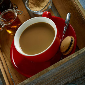 Royal Genware Red Bowl Shaped Cup and Red Saucer 8.8oz / 250ml