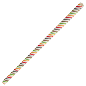 Multi Stripe Paper Straws 8inch