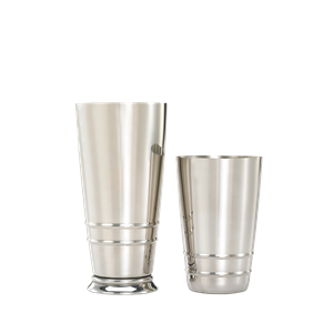 Barfly Stainless Steel Cocktail Shaker with Embossed Ribs Tin on Tin Set