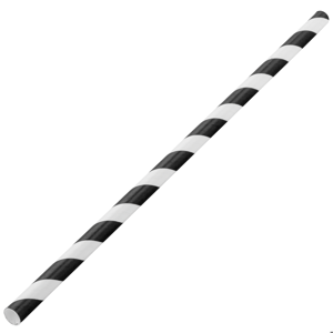 Biodegradable Paper Straws Black and White