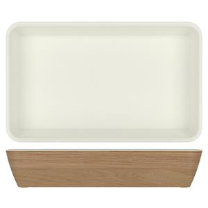 Light Oak/White New Haven Melamine GN1/1 Deep Dish 53 x 32.5 x 10cm