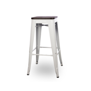 Urban Loft Metal Bar Stool White