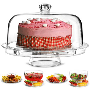 Multifunctional 5 in 1 Cake Stand and Dome