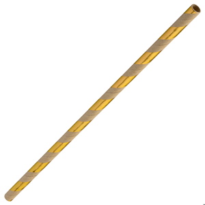 Gold &amp; Brown Paper Straws 8inch