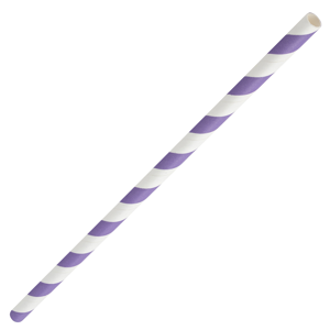 Lilac &amp; White Paper Straws 8inch