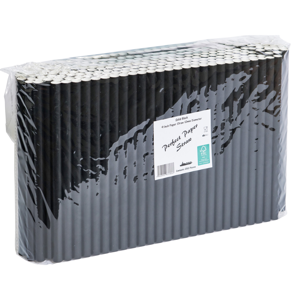 12mm BoreBlack Paper Straws 9inch