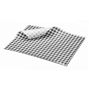 Black Gingham Greaseproof Paper 25 x 20cm