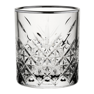 Timeless Vintage Double Old Fashioned Tumblers Gunmetal Rim 12.5oz / 355ml