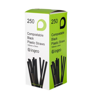 PLA Black Bendy Straws 5mm